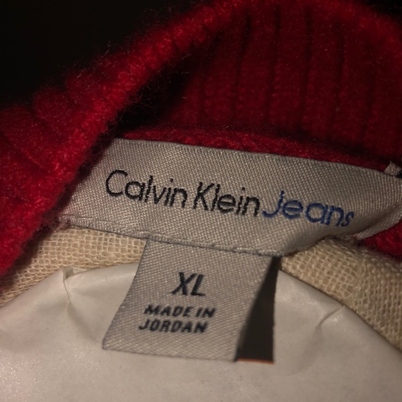 Calvin Klein Jeans - Red Mock Turtleneck Sweater - Picture 3 of 3